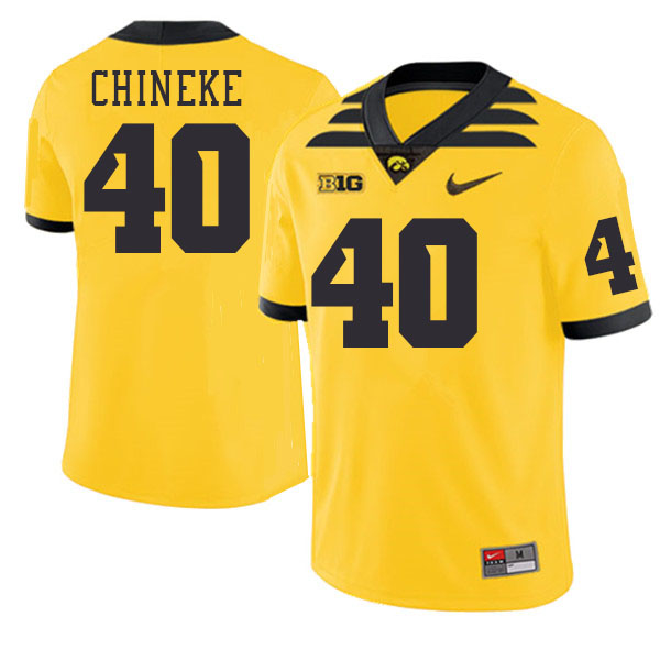 Men #40 Chima Chineke Iowa Hawkeyes College Football Jerseys Stitched-Gold